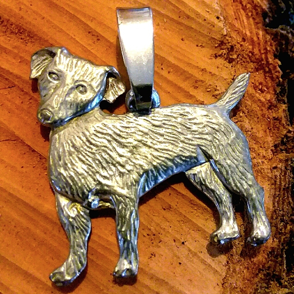 Silver dog pendant charm